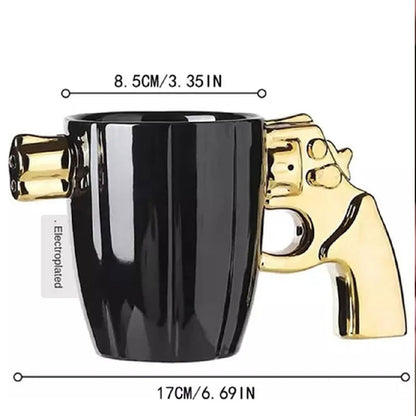 Taza De Cerámica De Café Para Hombre Forma Revolver Pistola 400ml