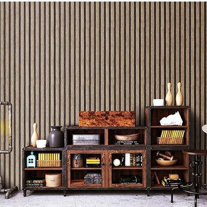 Papel Tapiz  Madera Caqui con Negro Autoadherible Pared 45cm X 10m HY03
