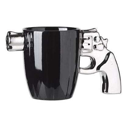 Taza De Cerámica De Café Para Hombre Forma Revolver Pistola 400ml