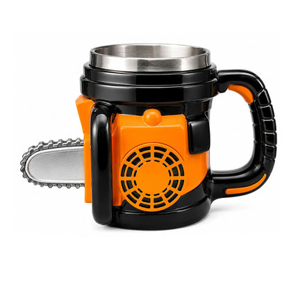 Taza Motosierra 3D de Acero Inoxidable 400 ml | Taza para Café, Té y Cerveza | Regalo Original para Hombre, Papá y Carpinteros