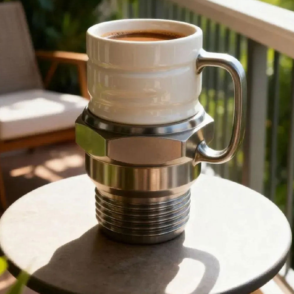 Taza de Cerámica 3D Tipo Bujía para Café 420 ml | Taza Grande para Café | Taza Original para Ingenieros, Mecánicos y Amantes de los Autos