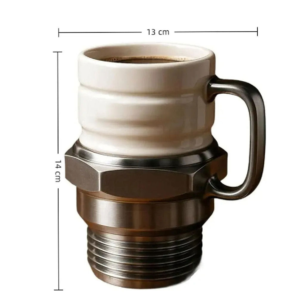 Taza de Cerámica 3D Tipo Bujía para Café 420 ml | Taza Grande para Café | Taza Original para Ingenieros, Mecánicos y Amantes de los Autos