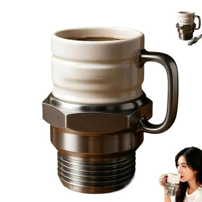 Taza de Cerámica 3D Tipo Bujía para Café 420 ml | Taza Grande para Café | Taza Original para Ingenieros, Mecánicos y Amantes de los Autos