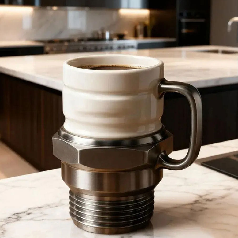 Taza de Cerámica 3D Tipo Bujía para Café 420 ml | Taza Grande para Café | Taza Original para Ingenieros, Mecánicos y Amantes de los Autos