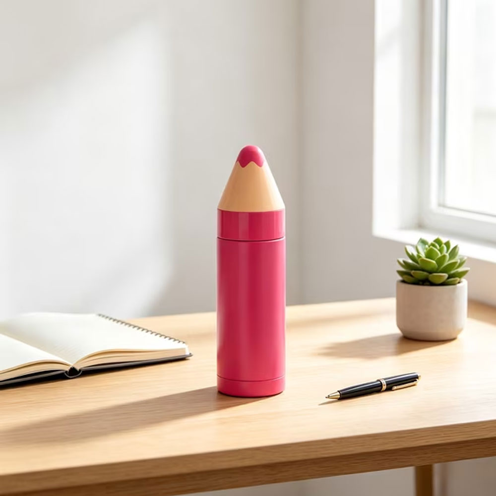 Termo de Lápiz de Acero Inoxidable | Botella Térmica Doble Pared para Café, Té y Agua | Termo para Café Antiderrame | Regalo Original para Mujer, Hombre, Maestros y Cumpleaños