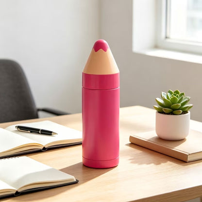 Termo de Lápiz de Acero Inoxidable | Botella Térmica Doble Pared para Café, Té y Agua | Termo para Café Antiderrame | Regalo Original para Mujer, Hombre, Maestros y Cumpleaños