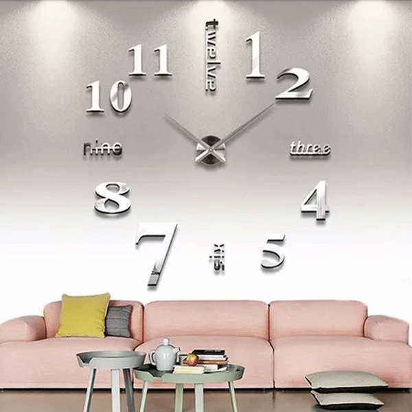 Reloj Minimalista de Números Pared Gigante 3D DIY